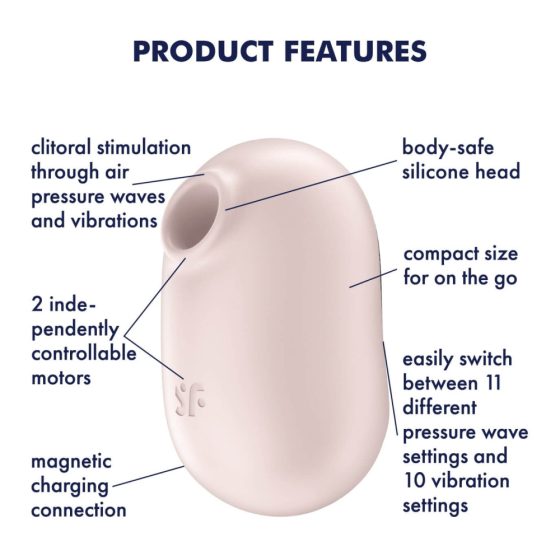 Satisfyer Pro To Go 2 - Akkubetriebener, luftwellen Klitorisstimulator (Beige)
