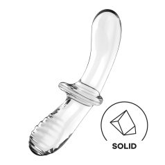   Satisfyer Double Crystal - doppelseitiger Glas-Dildo (transparent)