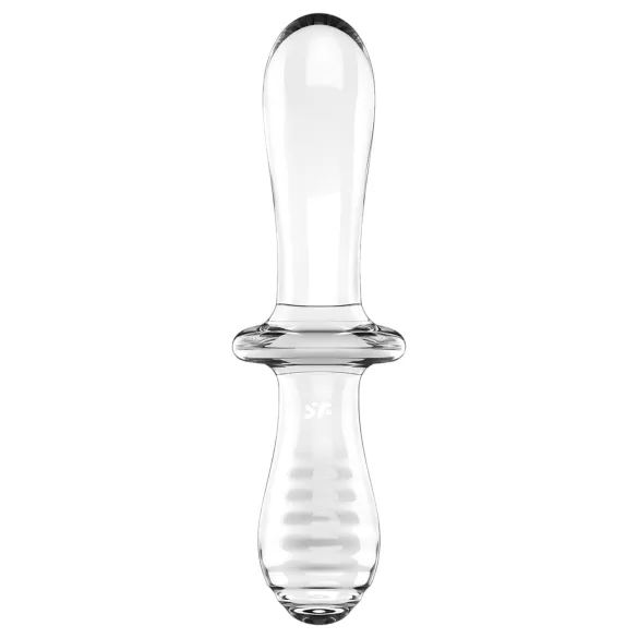Satisfyer Double Crystal - doppelseitiger Glas-Dildo (transparent)