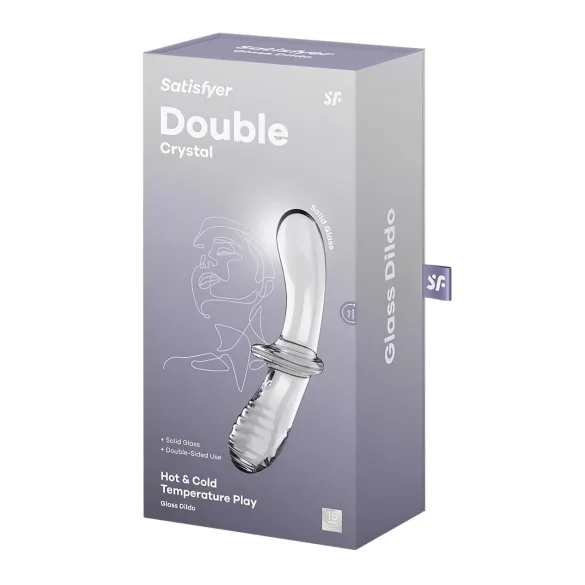 Satisfyer Double Crystal - doppelseitiger Glas-Dildo (transparent)