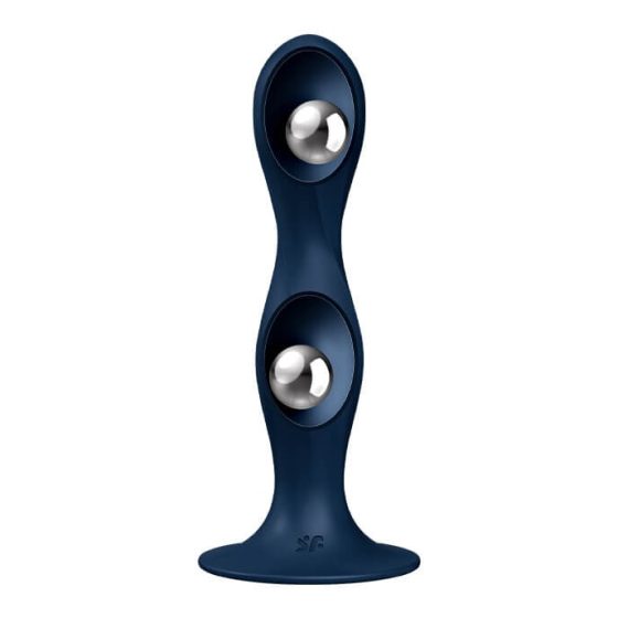 Satisfyer Double Ball-R - gewichteter Dildo mit Saugnapf (dunkelblau)