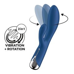   Satisfyer Spinning Rabbit 1 - Rotierender Vibrator mit drehendem Hebel (blau)