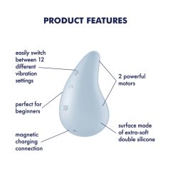   Satisfyer Dew Drop - Wiederaufladbarer, wasserdichter Klitoris-Vibrator (blau)