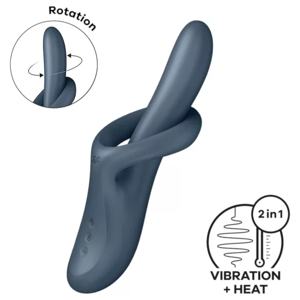 Satisfyer Heat Flex 4 - wärmender Vibrator mit Klitorisarm (grau)