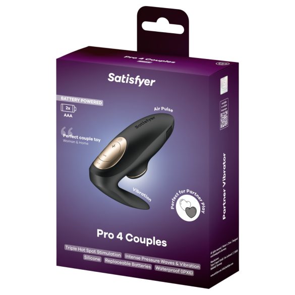 Satisfyer Pro 4 Paare - Luftdruck Paarvibrator (schwarz)