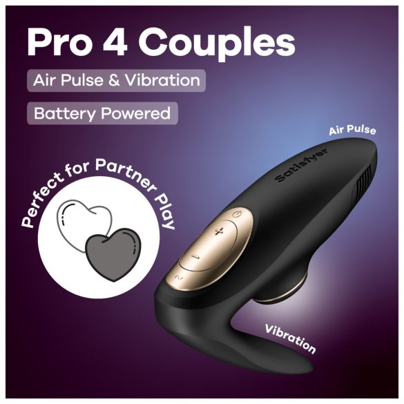 Satisfyer Pro 4 Paare - Luftdruck Paarvibrator (schwarz)