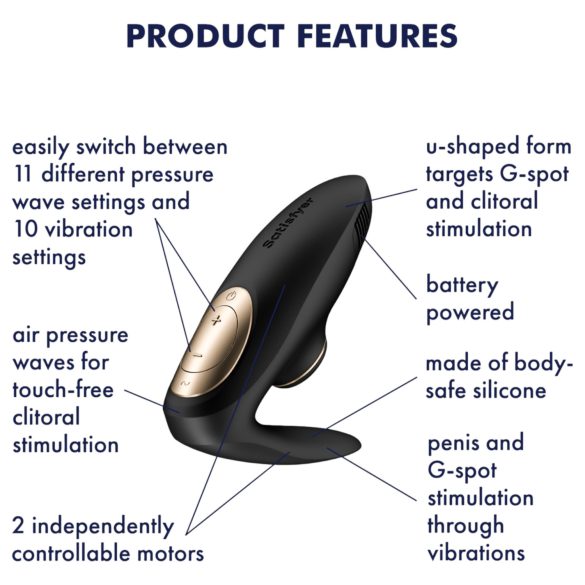 Satisfyer Pro 4 Paare - Luftdruck Paarvibrator (schwarz)