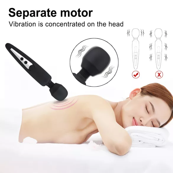 Mrow - Akku, wasserdichter Massagestab (schwarz)