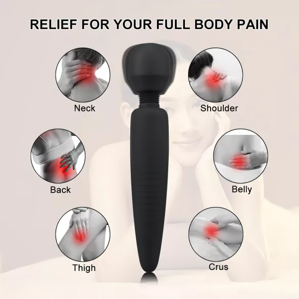 Mrow - Akku, wasserdichter Massagestab (schwarz)