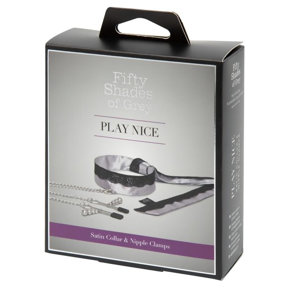 Fifty Shades of Grey - Nippelklemmen mit Halsband (Silber)