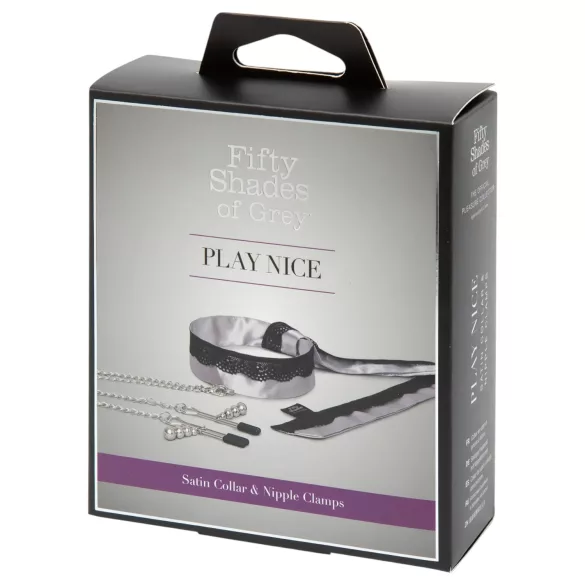Fifty Shades of Grey Play Nice - Nippelklemmen mit Halsband (silber)