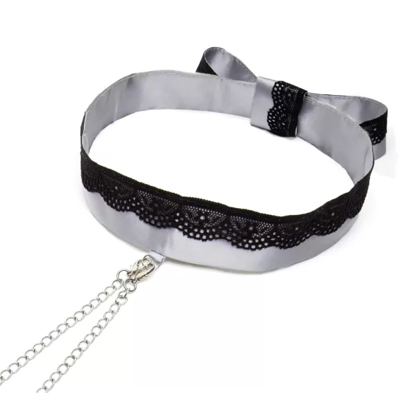 Fifty Shades of Grey Play Nice - Nippelklemmen mit Halsband (silber)