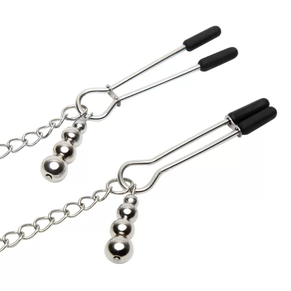 Fifty Shades of Grey Play Nice - Nippelklemmen mit Halsband (silber)