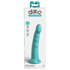   Dillio Slim Seven - Saugfuß stimulierender Dildo (20cm) - Türkis