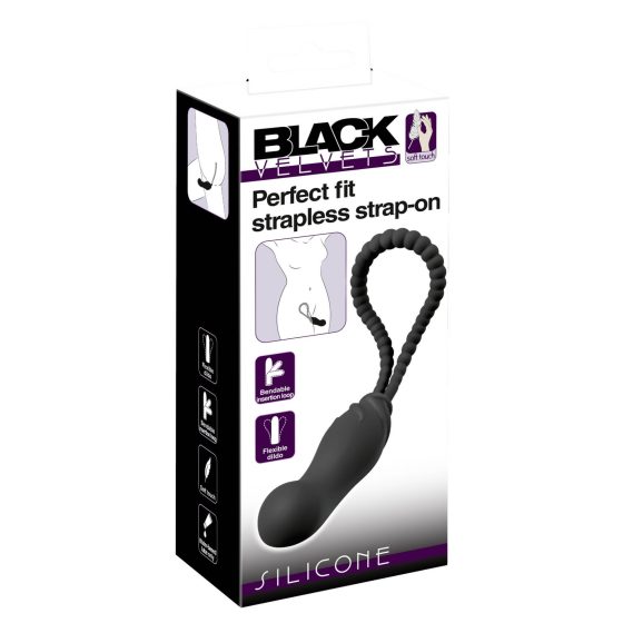 Black Velvet Perfect Fit - Strapless anpassbarer Dildo (schwarz)