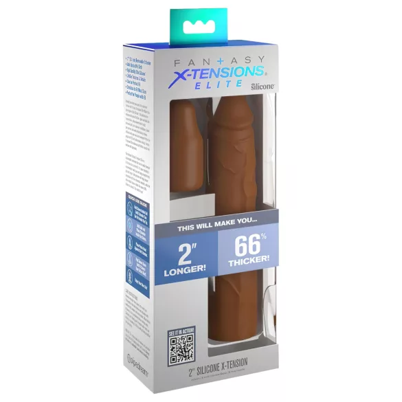 Pipedream - X-TENSION Elite 2 - zuschneidbarer Penismantel (braun)