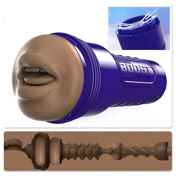 Fleshlight Boost Blow - Lebensechter Mund-Masturbator (braun)