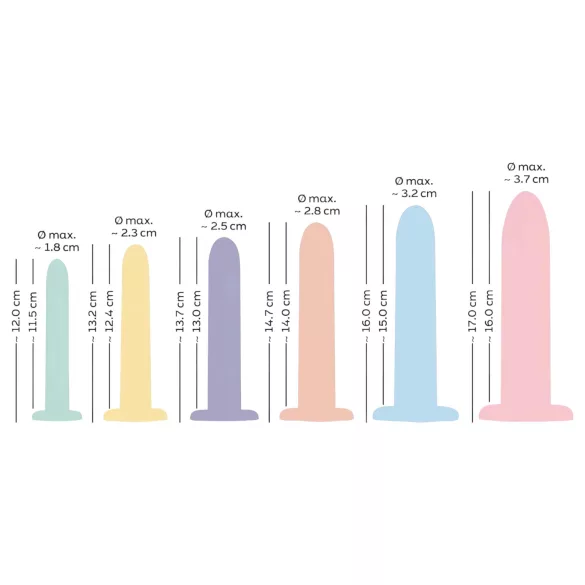 Six in a Row - Dildo-Trainerset - 6-teilig (bunt)