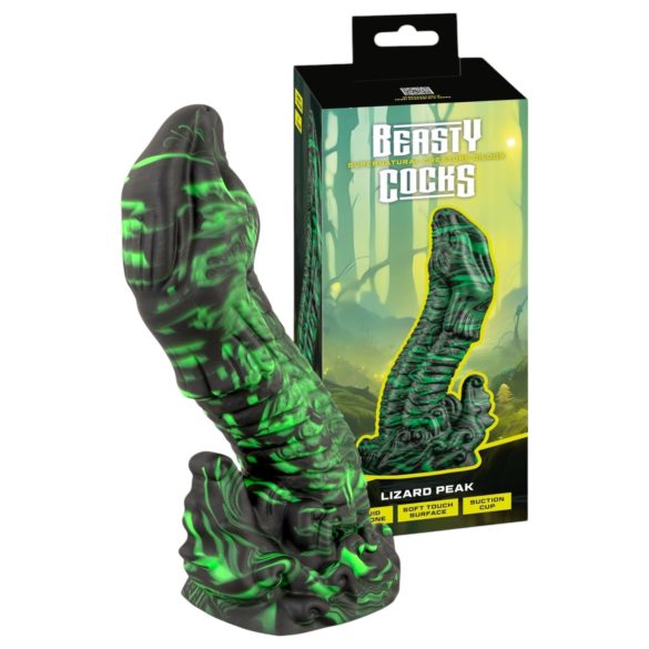 Beasty Cocks Eidechsen-Gipfel - Echsen-Penis Dildo (grün-schwarz)