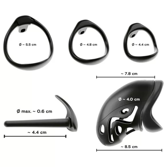 You2Toys - Peniskäfig mit Penisplug (schwarz)
