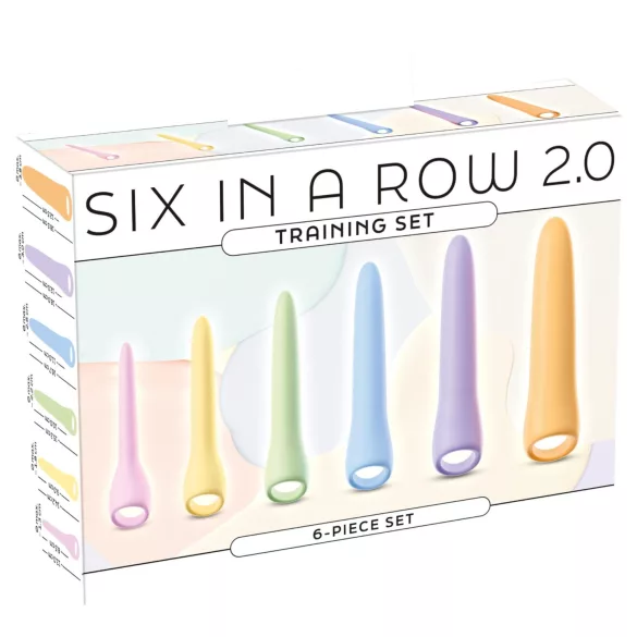You2Toys Six in a Row 2.0 - 6-teiliges Silikon-Dildo- und Dilator-Set (bunt)