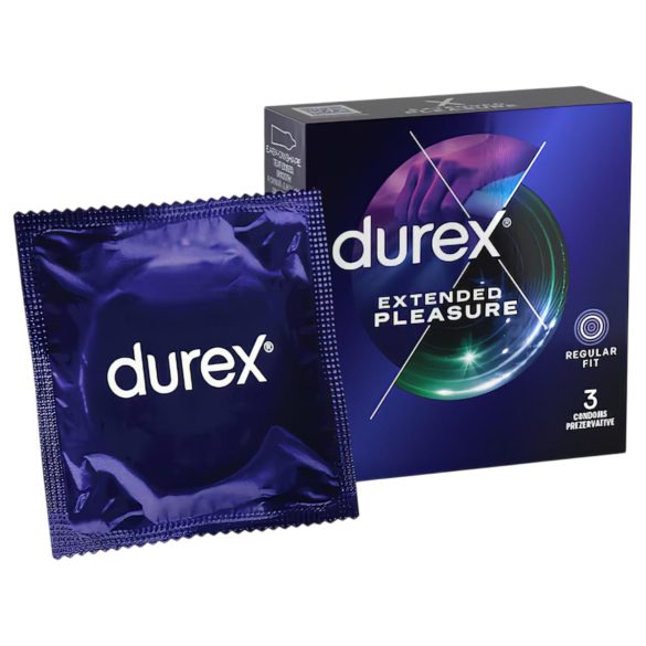 Durex Extended Pleasure - Kondom mit verzögernder Wirkung - 56 mm (3 Stück)