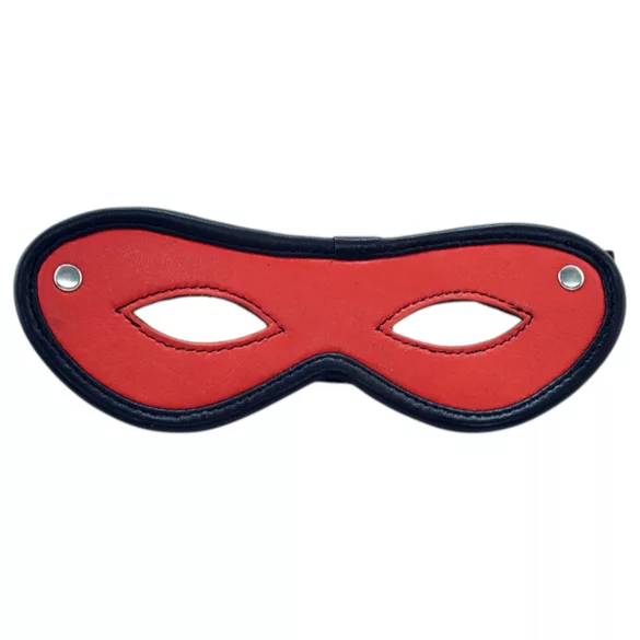 Rouge - Echte Leder Augenmaske offen (rot)