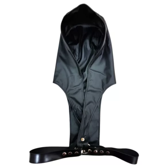 Rouge - Kapuzen-BDSM-Geschirr aus Premium-Kunstleder (schwarz)