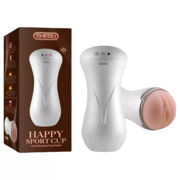 Lonely Happy - Akku-Mösenstimulation mit Stöhnen (weiß-natur)