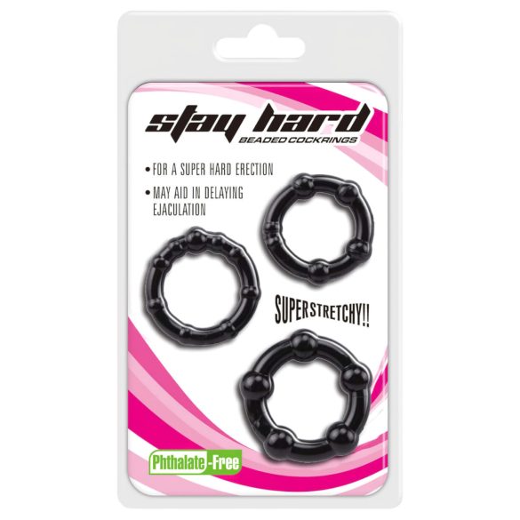 Bleibhart Ringe-Set Schwarz (3er)