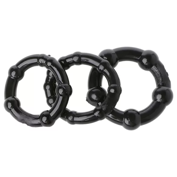 Lonely Stay Hard - Penisring Set - Schwarz (3-teilig)