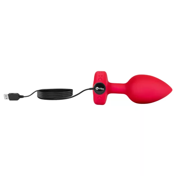 b-Vibe Heart - wiederaufladbarer, funkferngesteuerter Analvibrator (rot)