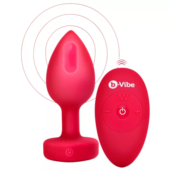 b-Vibe Heart - wiederaufladbarer, funkferngesteuerter Analvibrator (rot)