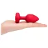 b-Vibe Heart - wiederaufladbarer, funkferngesteuerter Analvibrator (rot)
