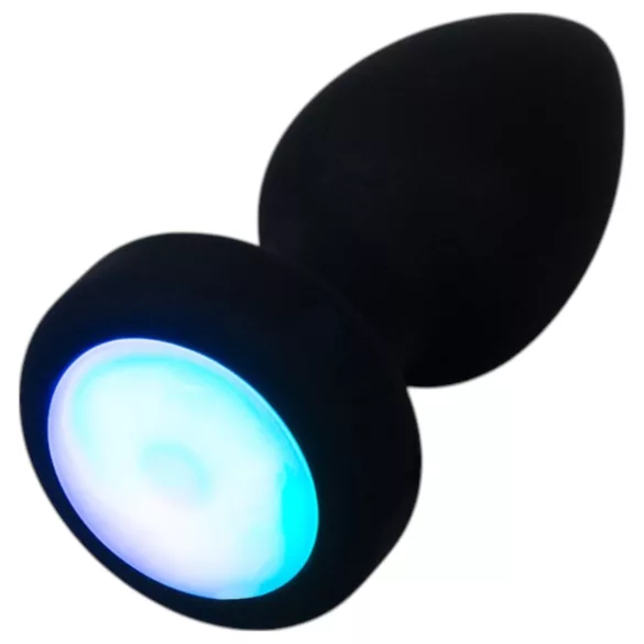 ANOS - leuchtender, vibrierender Analplug (schwarz)