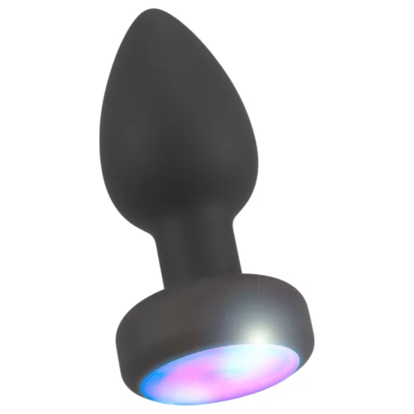 ANOS - leuchtender, vibrierender Analplug (schwarz)