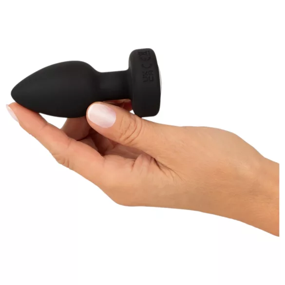 ANOS - leuchtender, vibrierender Analplug (schwarz)