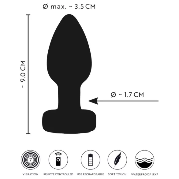 ANOS - leuchtender, vibrierender Analplug (schwarz)