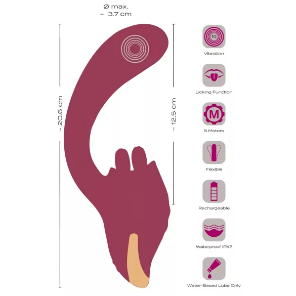 Javida - Zungen 2in1 Vibrator (rot)
