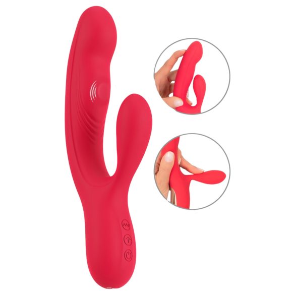 Smile Pulsierender Hase - Akkubetriebener 3-Motor-Vibrator (Rot)