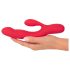 Smile Pulsierender Hase - Akkubetriebener 3-Motor-Vibrator (Rot)
