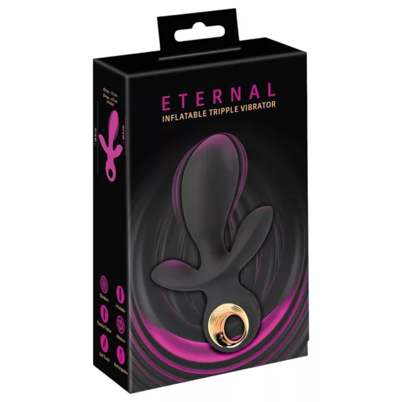 Eternal - Aufblasbarer Dreifach-Vibrator (schwarz)