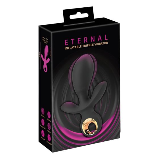 Eternal - aufblasbarer Dreifach-Vibrator (schwarz)