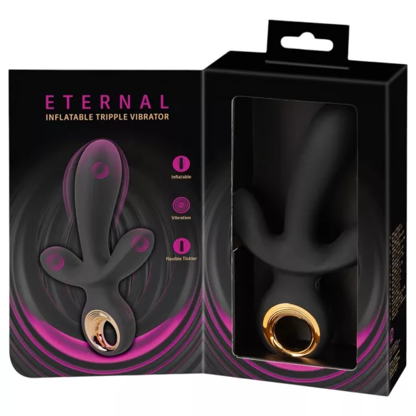 Eternal - Aufblasbarer Dreifach-Vibrator (schwarz)