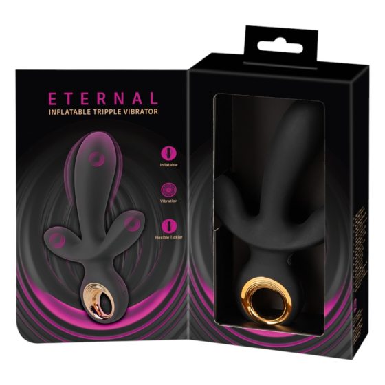 Eternal - aufblasbarer Dreifach-Vibrator (schwarz)