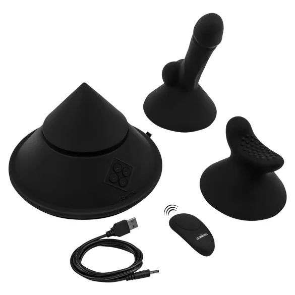 Der Cowgirl Cone - intelligente Sexmaschine mit verschiedenen Aufsätzen (schwarz)