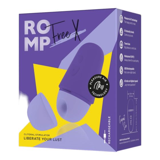 ROMP Free X - Akkubetriebener, luftwellen Klitorisstimulator (Lila)