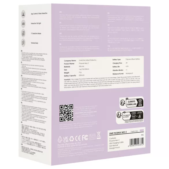 Svakom Phoenix Neo 2 - Smart Vibro-Ei (Lila)