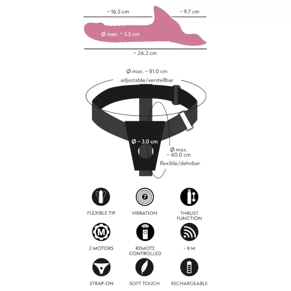 You2Toys - Strap-On Vibrator-Set (rot)