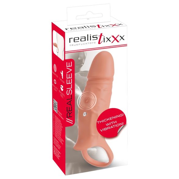 Realistixxx - Natürliches Penis-Manschette mit Vibration und Eierschleife